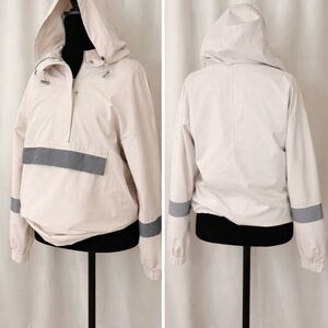 Women's Cream and Gray Hooded Jacket